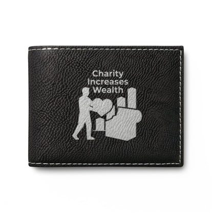 Charity Increases Wealth Bi-Fold Wallet — 'Ummah' USA-Designed Leather Cardholder