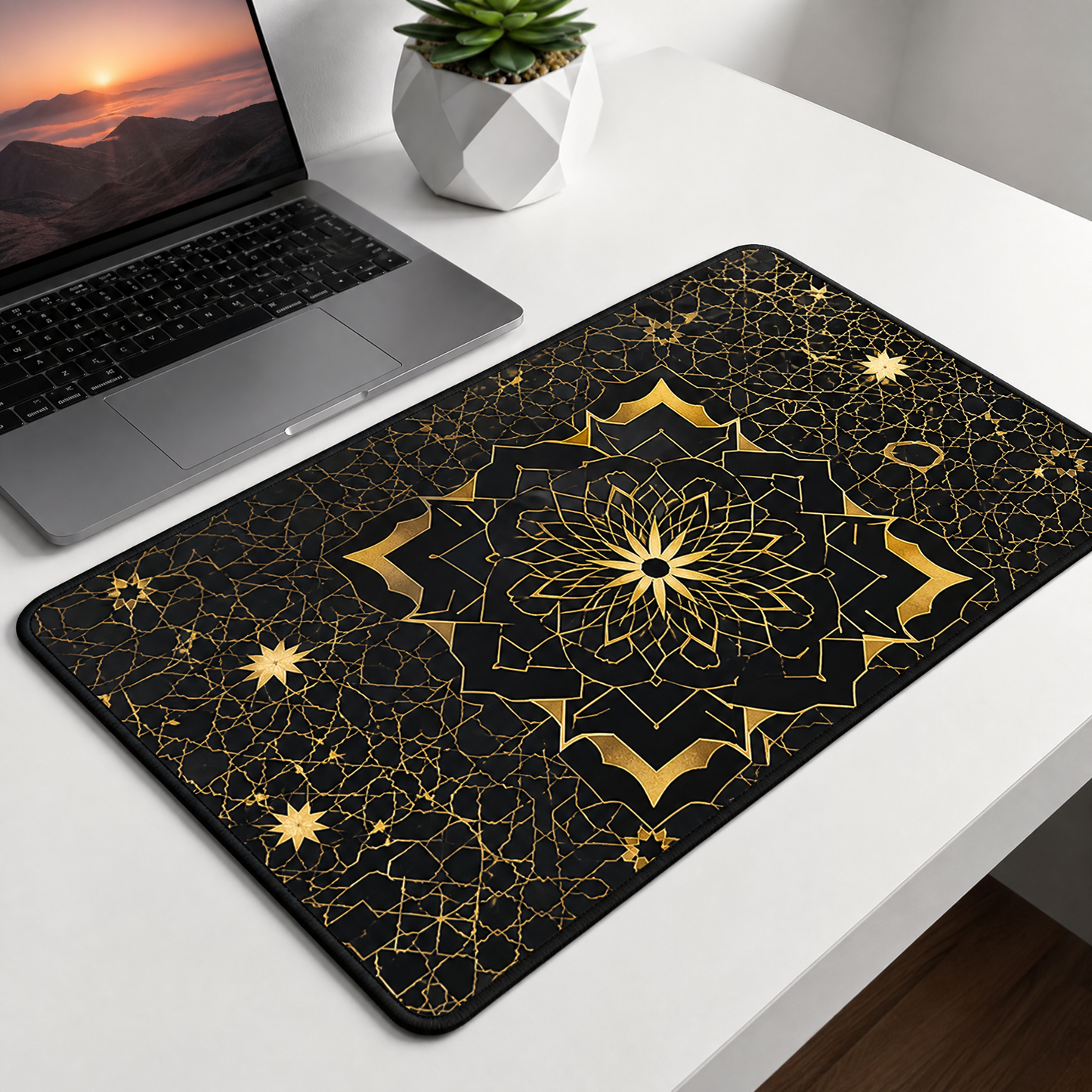 Barakah Geometric Desk Mat: Elevate Your Purposeful Workspace
